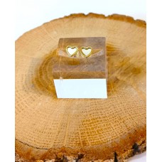 Παιδικά Σκουλαρίκια Χρυσά 9Κ - Καρδιά χρώματος MotherOfPearl (KID204)